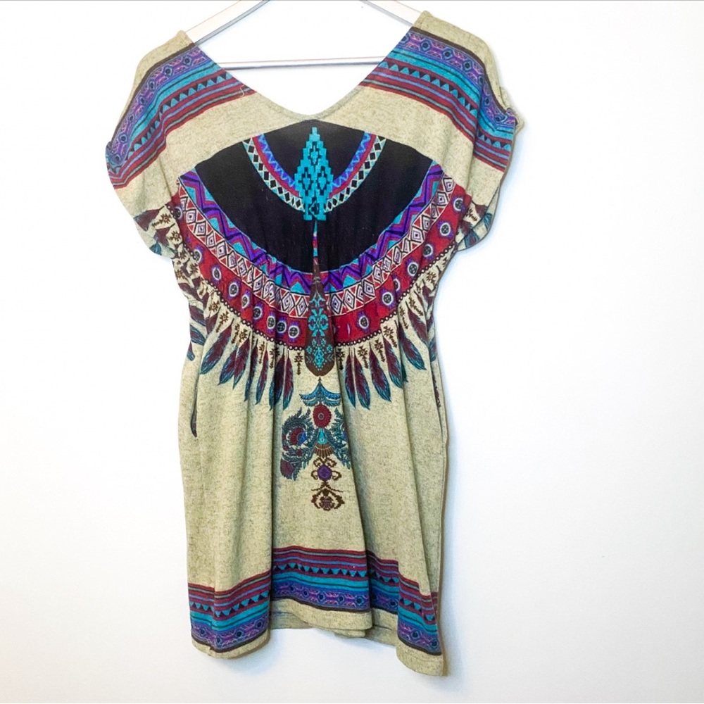 So soft!Forever 21 L Dolman Sleeve Mini Dress Colorful Southwestern Desert Print